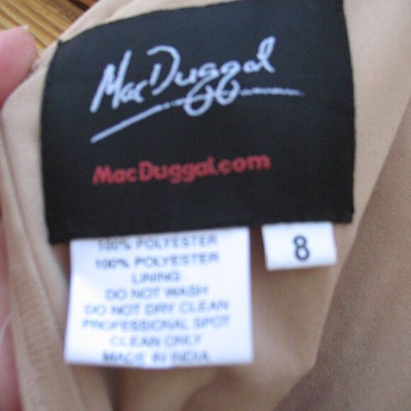 Mac Duggal 9089 Womens Cap Sleeve  Embellished Gown Nude 8 - Picture 13 of 16